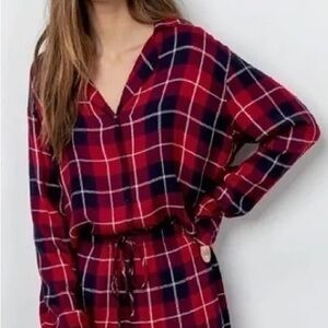 Rails Clara Crimson Navy Snow Blue and Red Super Soft Lounge Top